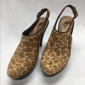 ME TOO Brown & Neutral Animal Print shoes.